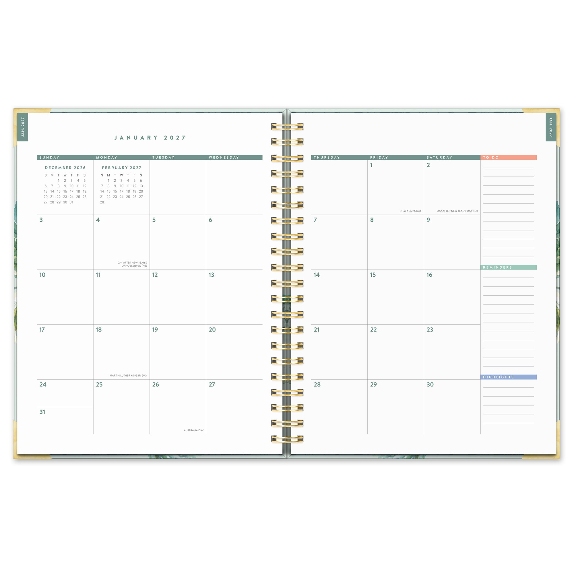 2027 Bella Flora Deluxe Extra-Large Spiral Planner