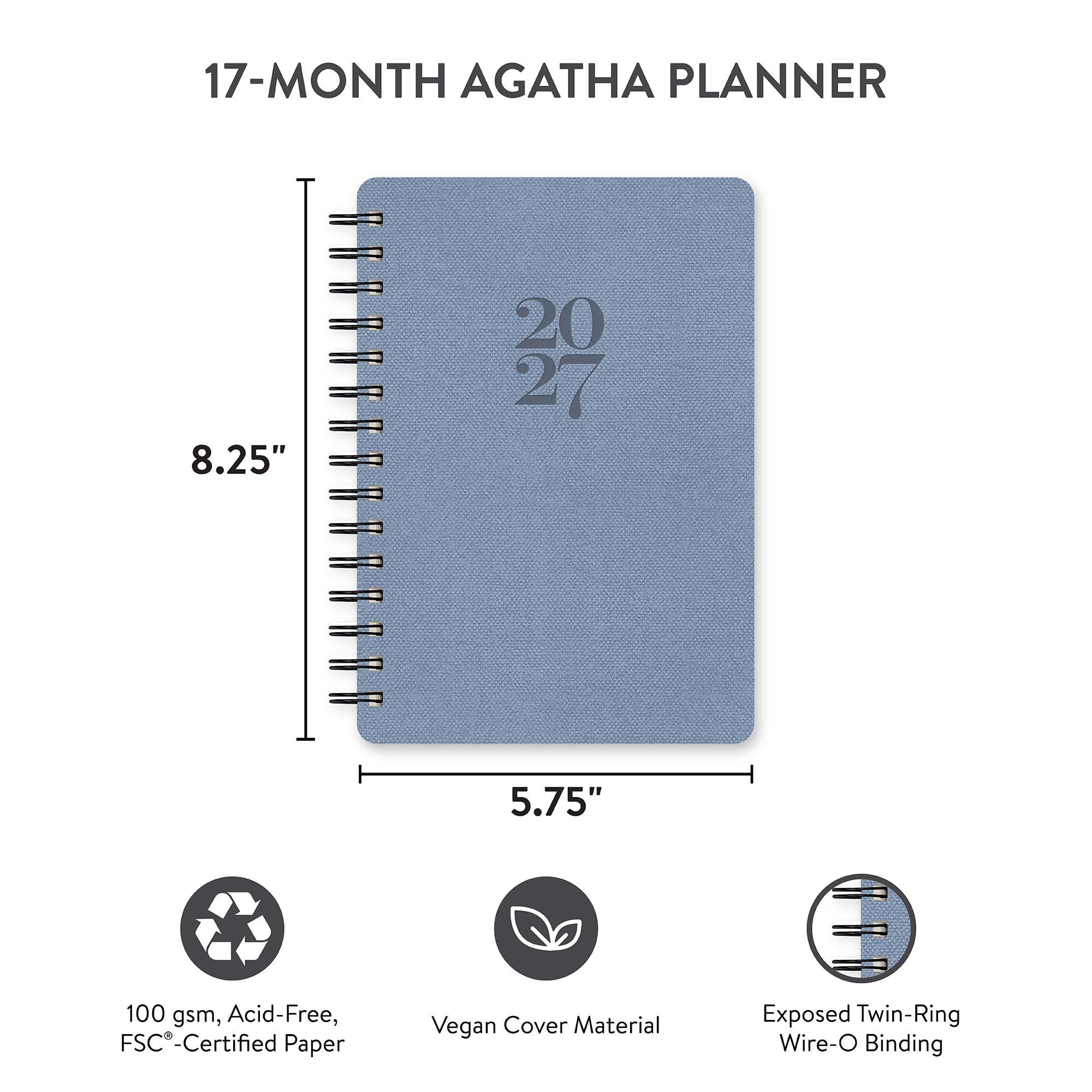 2027 Leisure Blue Agatha Planner
