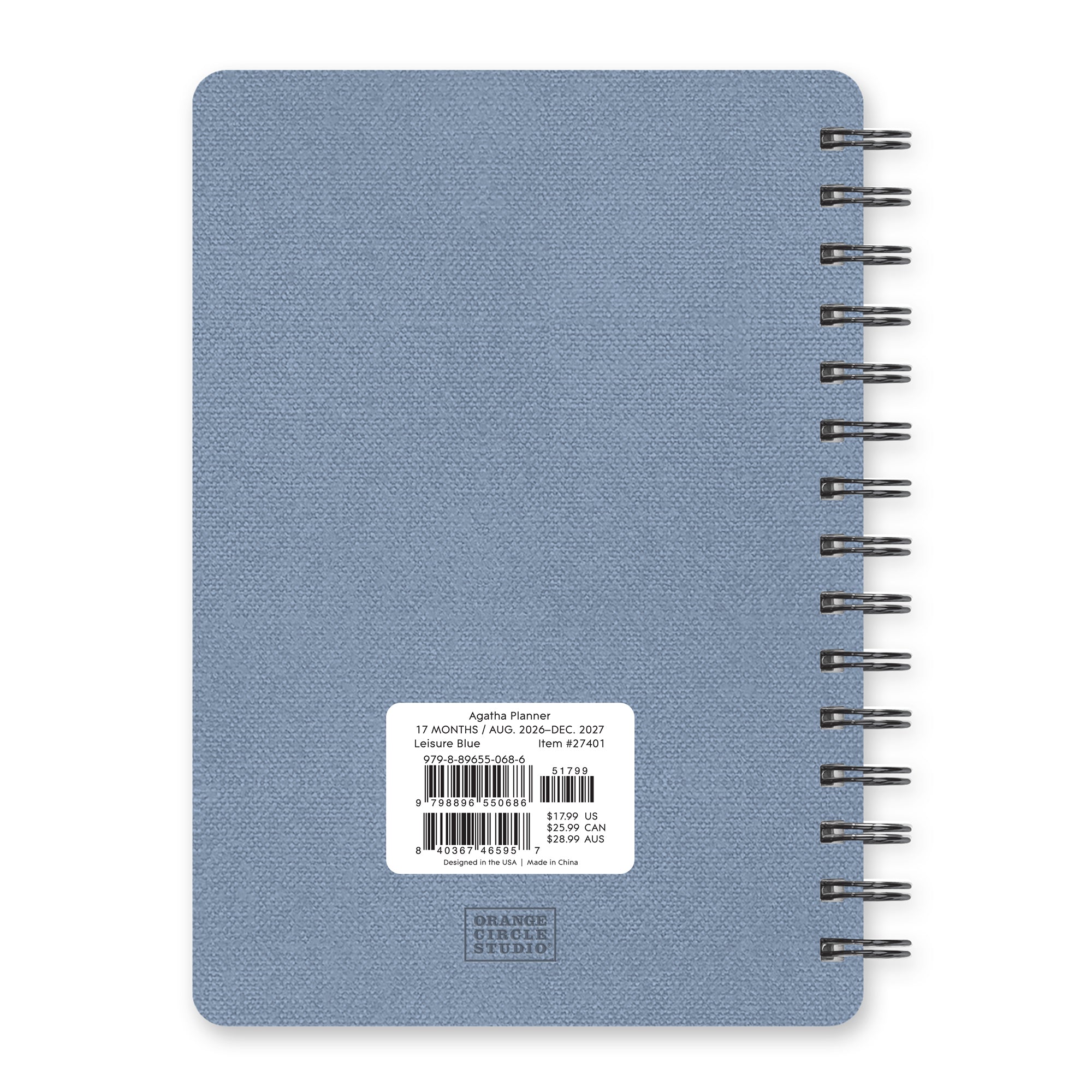 2027 Leisure Blue Agatha Planner