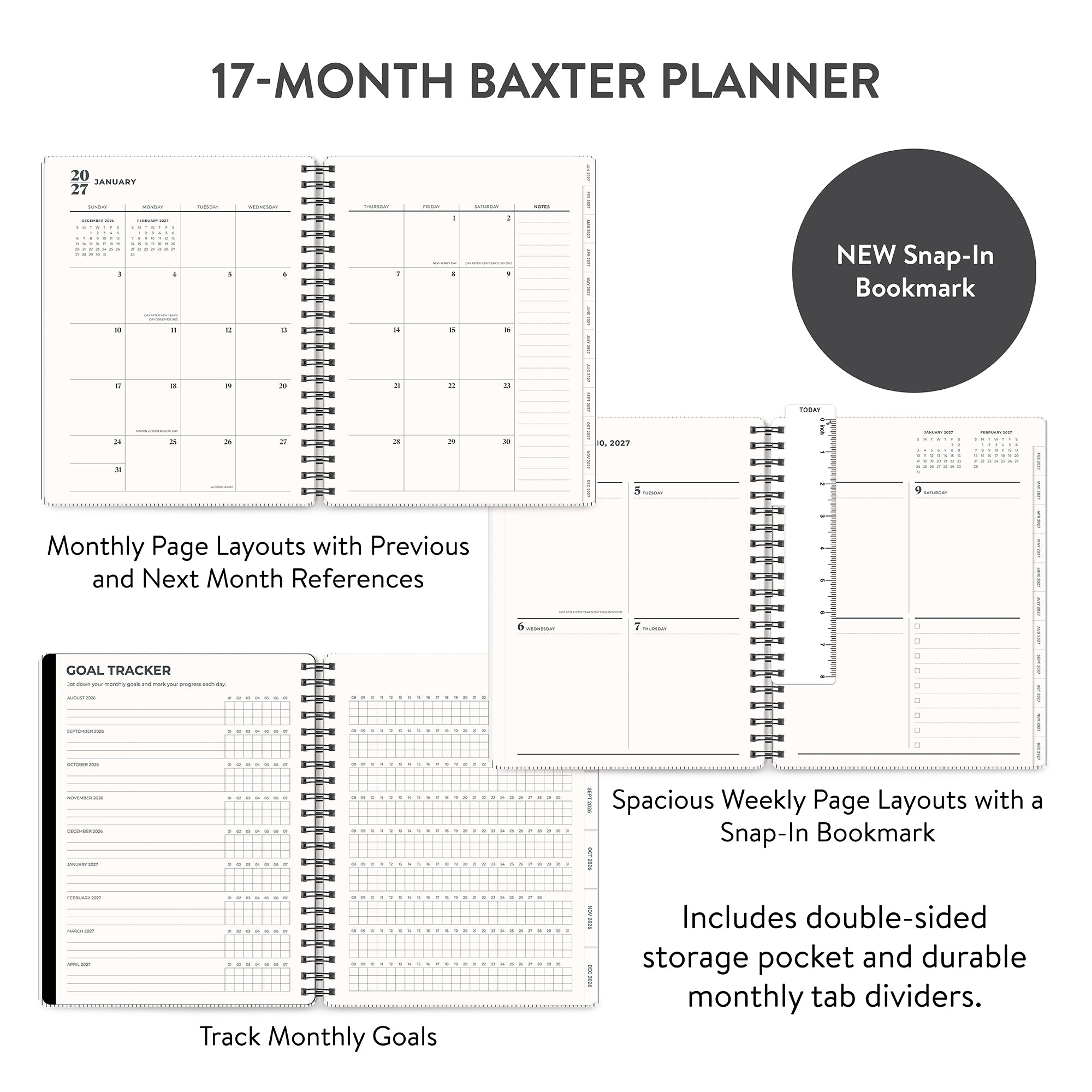 2027 Midnight Black Baxter Planner