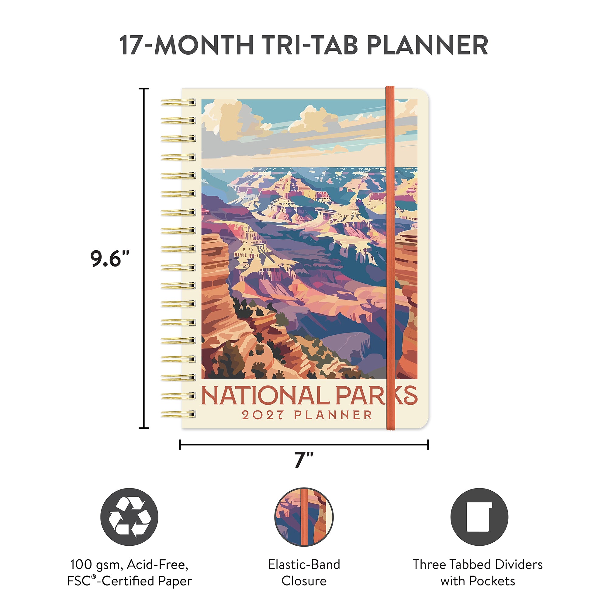 2027 National Parks Tri-Tab Planner