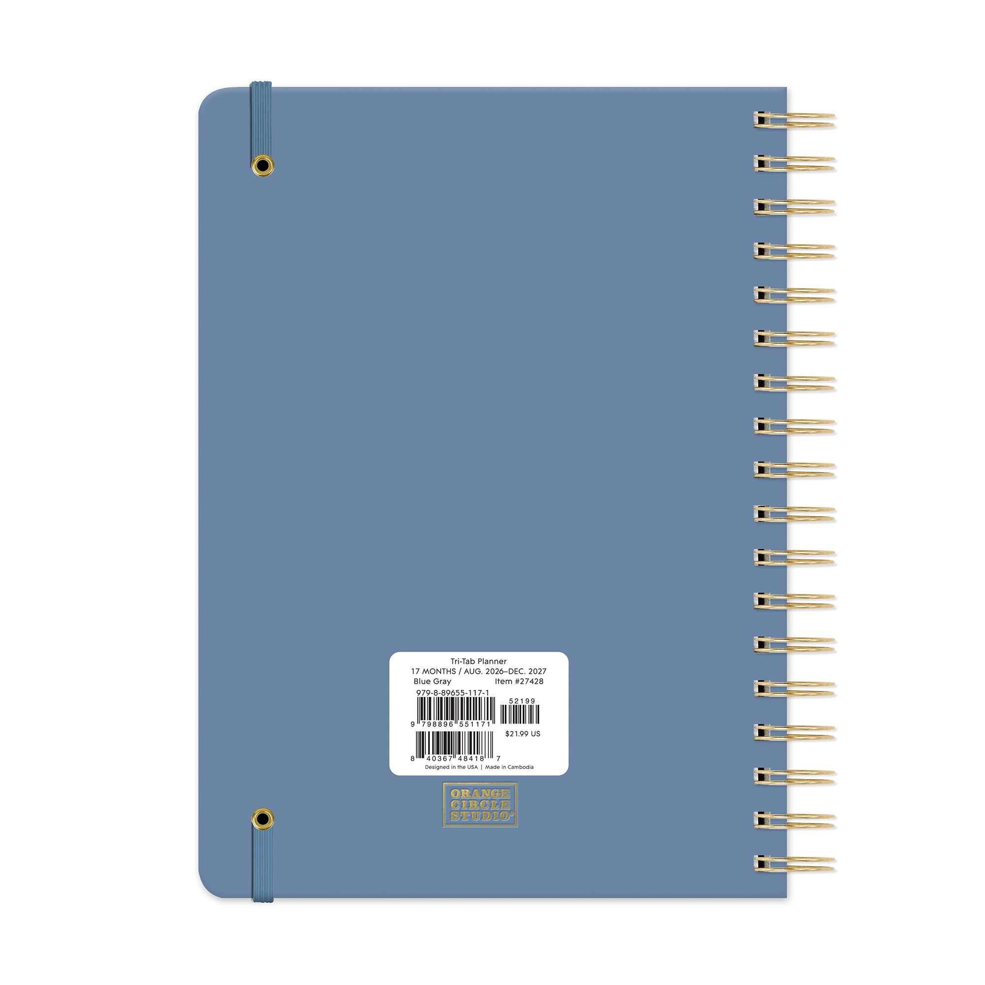 2027 Blue Gray Tri-Tab Planner
