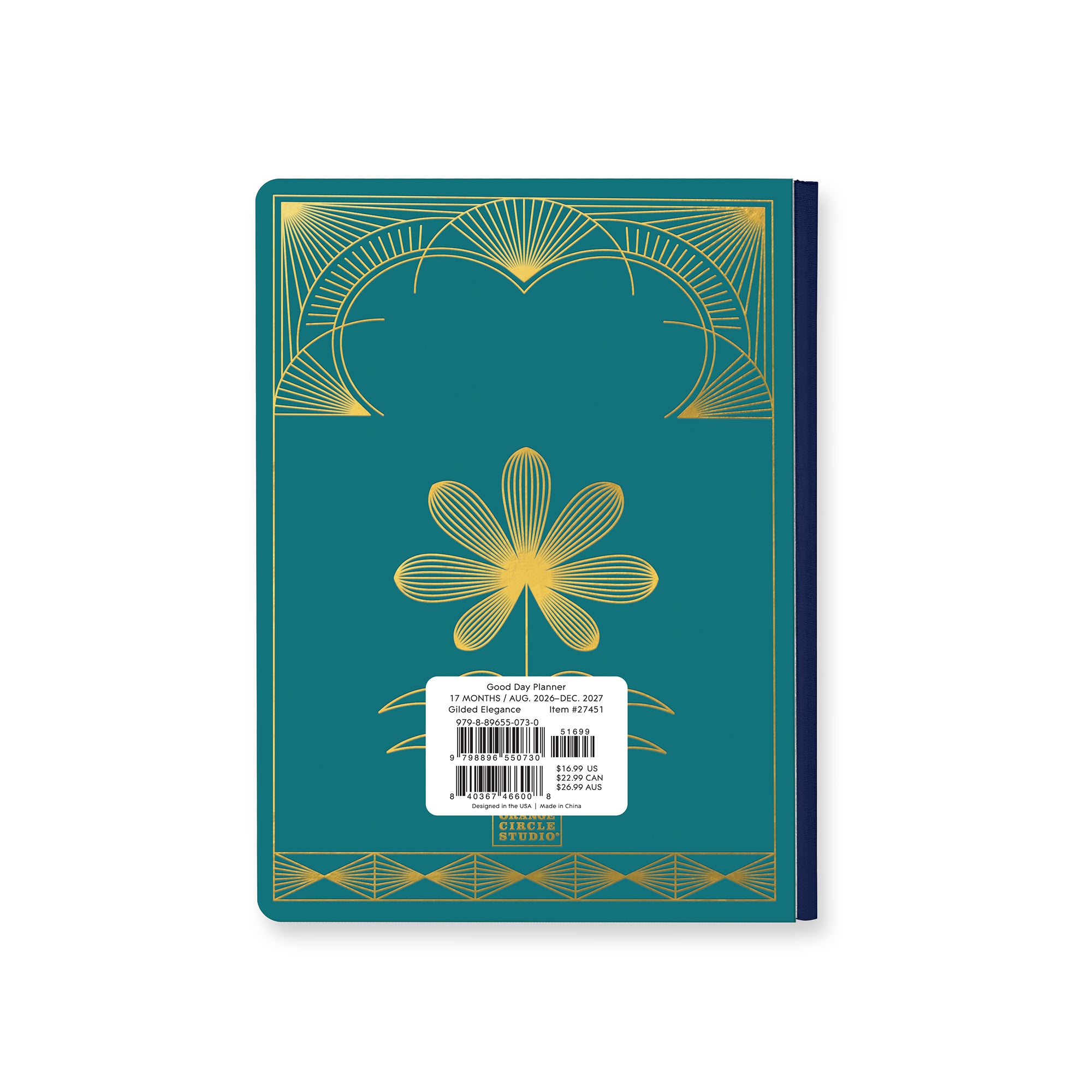 2027 Gilded Elegance Good Day Monthly Planner