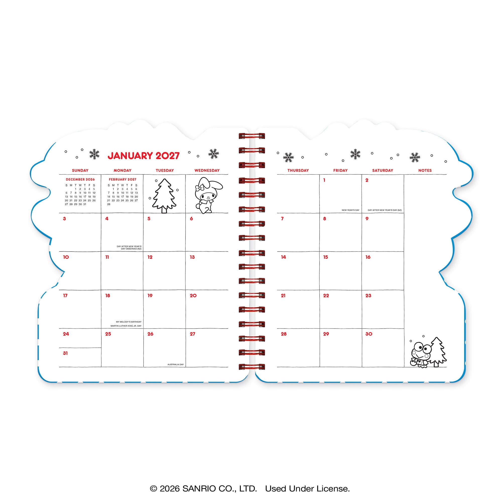 2027 Hello Kitty® and Friends Retro Die-Cut Weekly Planner