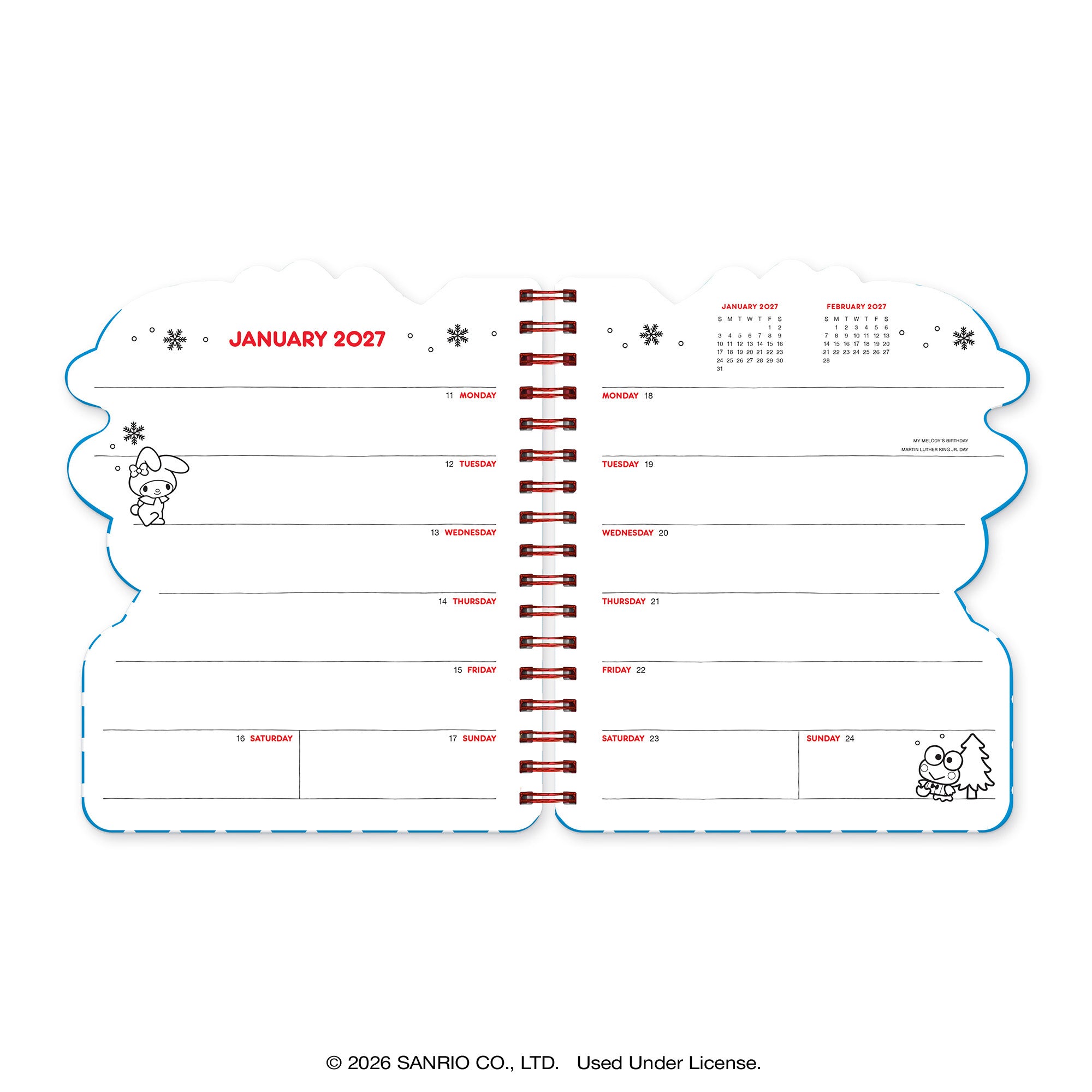 2027 Hello Kitty® and Friends Retro Die-Cut Weekly Planner