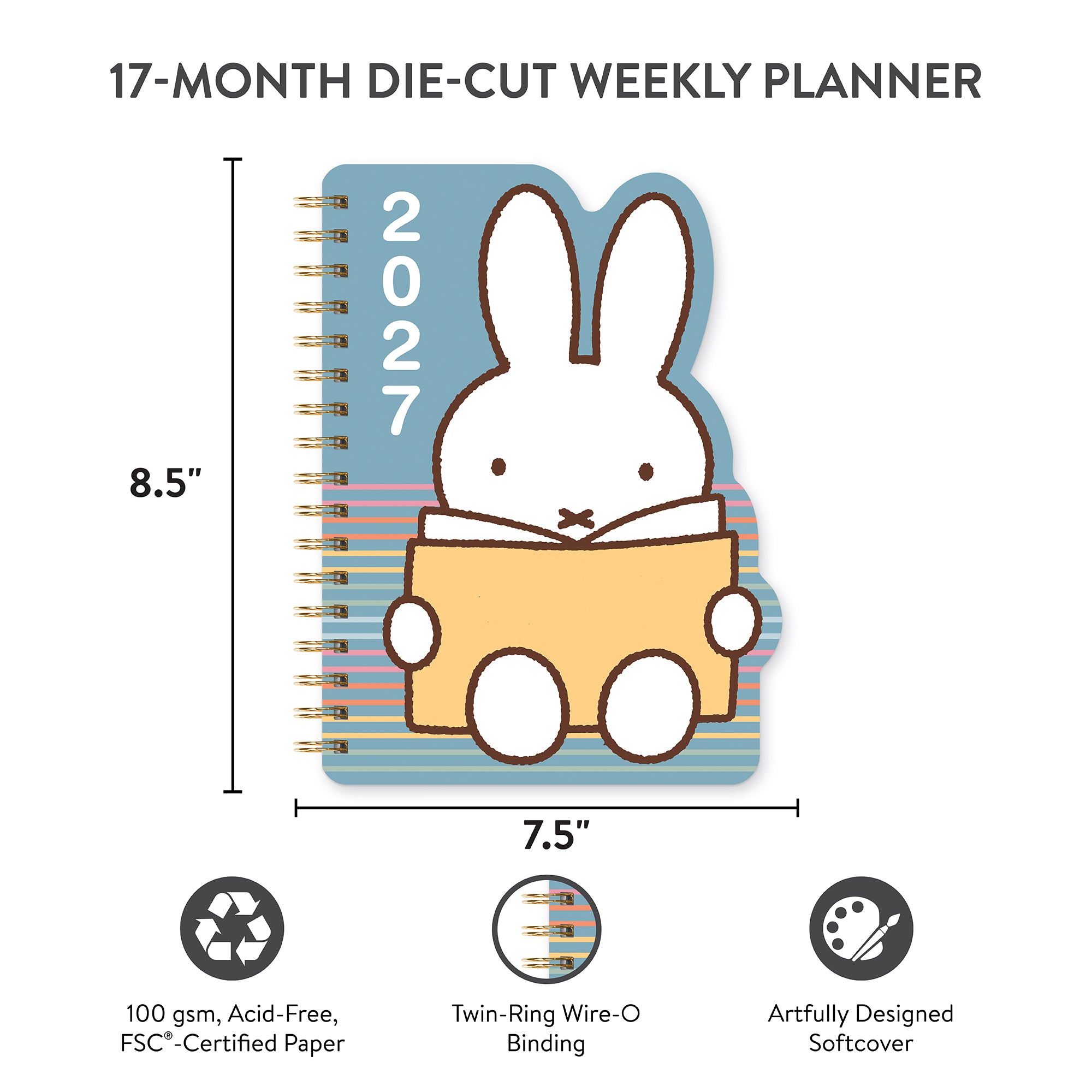 2027 Miffy A Year in Color Die-Cut Weekly Planner