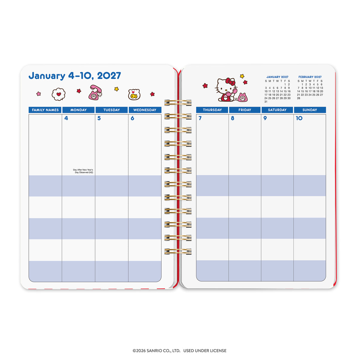 2027 Hello Kitty Take Note Sanrio 12 Month Do It All Planner