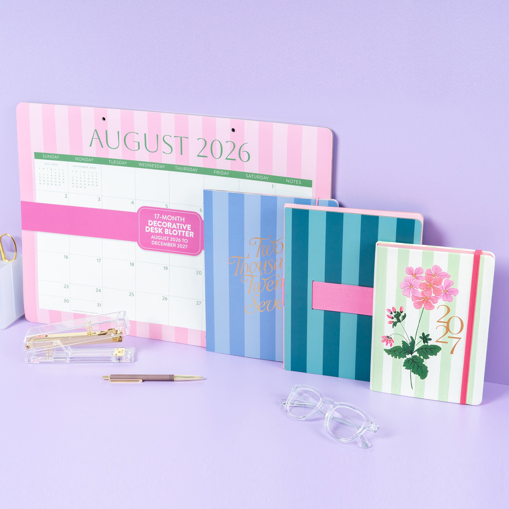 2027 Cabana Stripes Just Right Monthly Planner – Orange Circle Studio