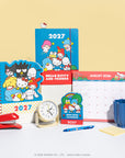 2027 Hello Kitty and Friends Retro Just Right Monthly Planner with Enamel Charm Bookmark